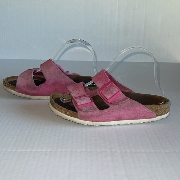 Birkenstock Pink Suede Arizona Sandals - Picture 3 of 11